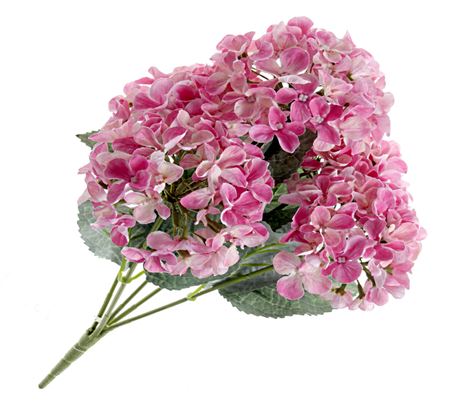 Artificial Hydrangea Bush Pink 43cm