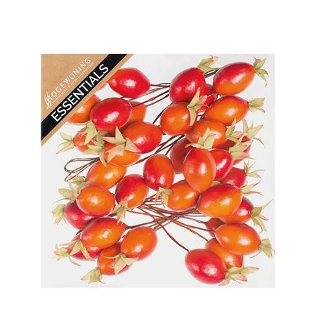 Rose Hips On Wire Orange 4cm X36