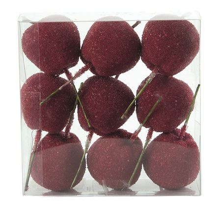 Apples Sugar On Wire 5cm Red X9