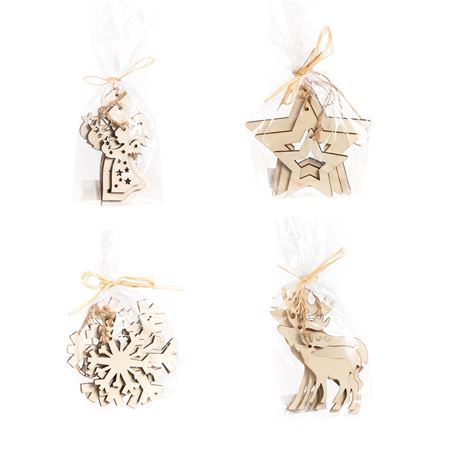 Hangers Wood Natural Reindeers 12cm