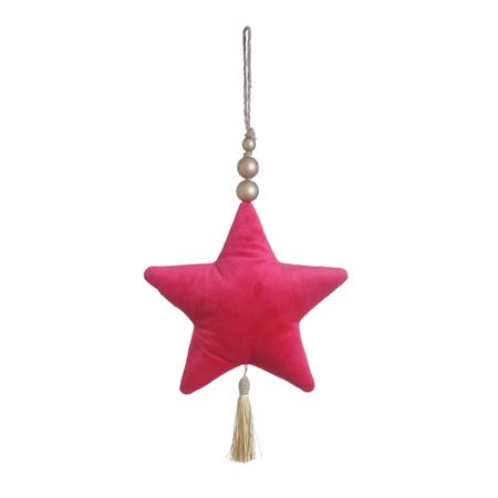 Hanger Star Velvet 22cm Red