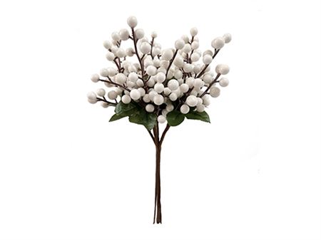 Pick Berry X6 Stems White 30cm