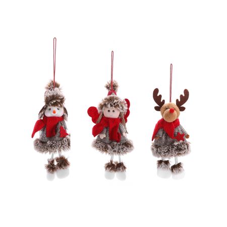 Hanger Fluffy Doll Snowman 17cm