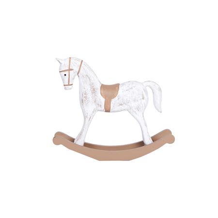 Rocking Horse 26cm Natural White