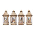 Wood Lantern L E D 30cm Natural
