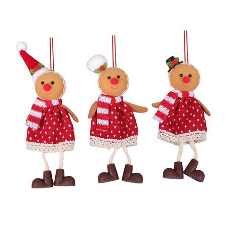 Hanger Gingerbread White Hat 21cm (PACK OF 2)