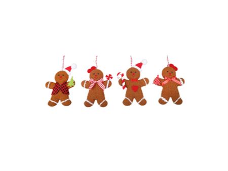 Hanger Gingerbread 4 Assorted 10cm X12