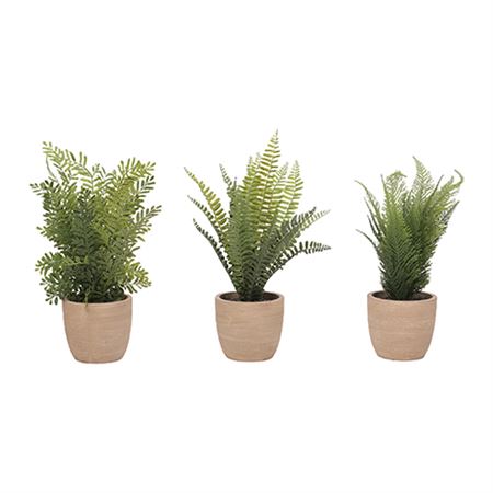 Artificial Fern In Pot Assorted 37cm