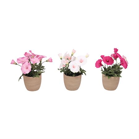 Artificial Petunia In Pot 28cm Pink