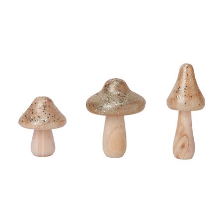 Deco Mushroom Golden X3 Set