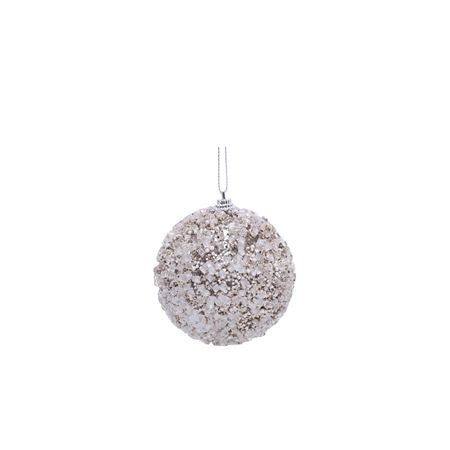 Bauble Frosted Gold 8cm 12 In Box