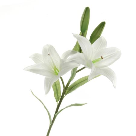 Artificial Lily Spray Real Touch White