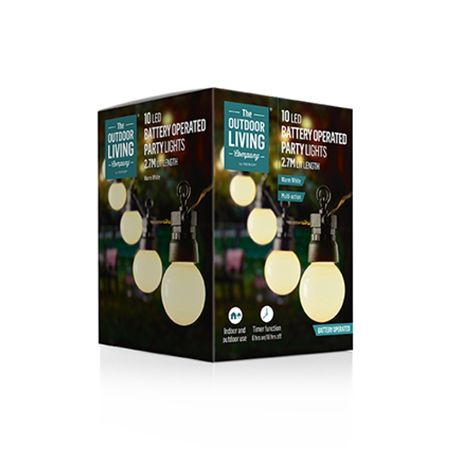 Party Lights X10 2.7m Battery