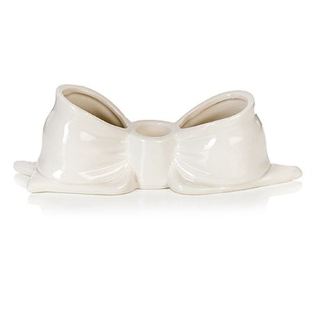 Porcelain White Bow Candle Holder 20cm
