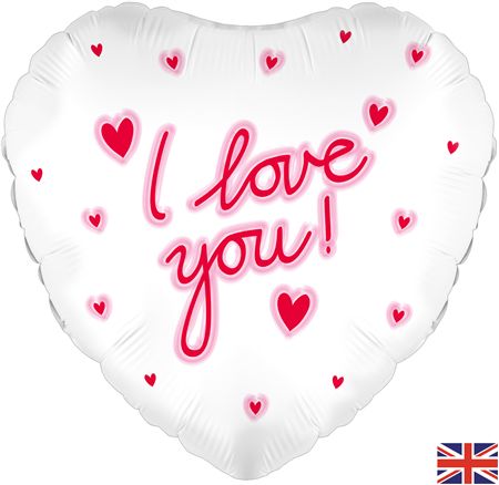 Balloon 18 Inch I Love You Script White (PACK OF 5)