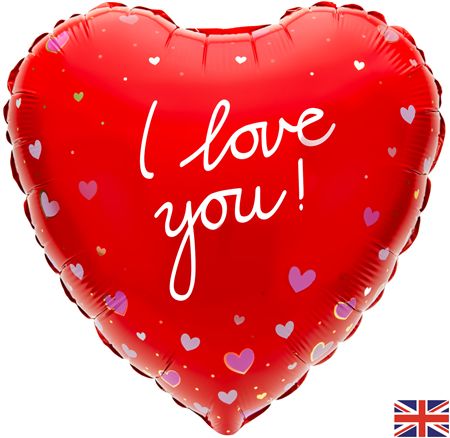 Balloon 18 Inch I Love You Hearts And Dots (PACK OF 5)