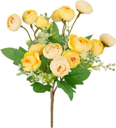 Artificial Ranunculus Bush Yellow (PACK OF 3)