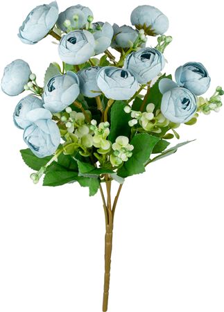 Artificial Ranunculus Bush Blue (PACK OF 3)