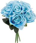 Artificial Eugenie Rose Bunch X 6 Blue