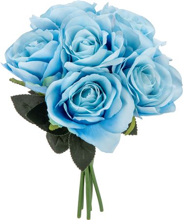 Artificial Eugenie Rose Bunch X 6 Blue