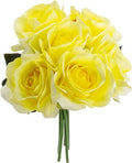 Artificial Eugenie Rose Bunch X 6 Pale Yellow
