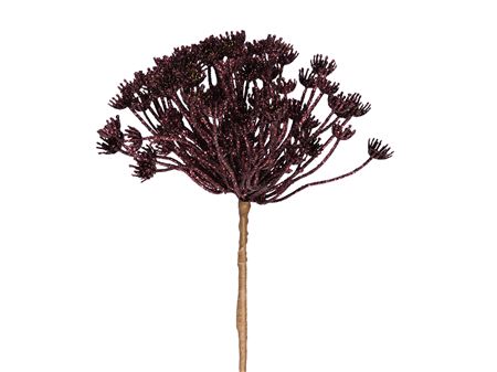 Glitter Flower Head Dark Red 62cm