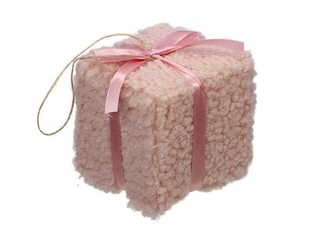 Hanging Gift Box Fluff Pink 9cm X3