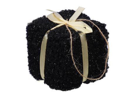 Hanging Gift Box Fluff Black 9cm X3