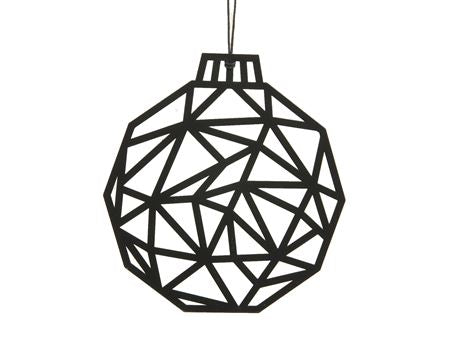 Metal Geo Ball Hang Black 20cm