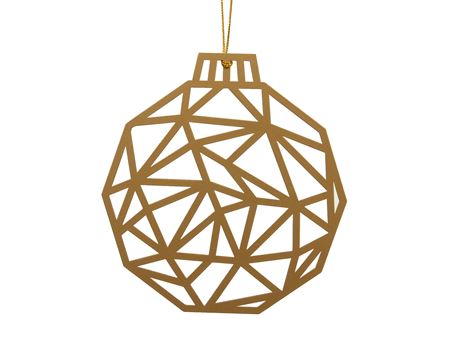 Metal Geo Ball Hang Gold 15cm