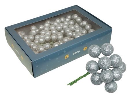 Wired Sparkling Balls Silver 18x10 2cm