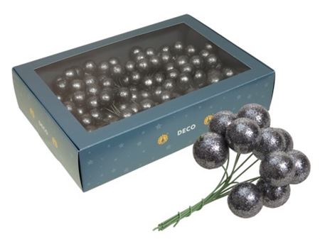 Wired Sparkling Balls Pewter 18x10 2cm