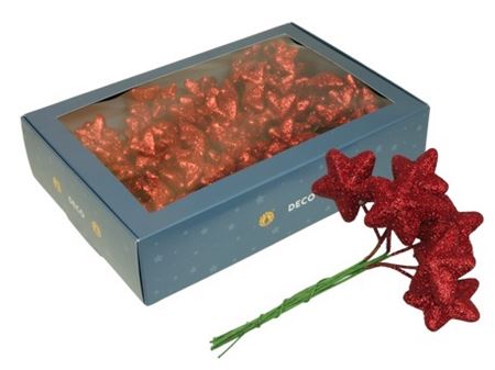 Wired Sparkling Stars Red 18x6 4cm