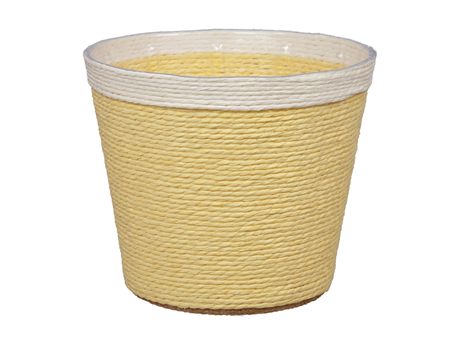 Paper Flowerpot Yellow 15.5cm (pack of 2)