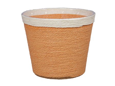 Paper Flowerpot Orange 15.5cm (pack of 2)