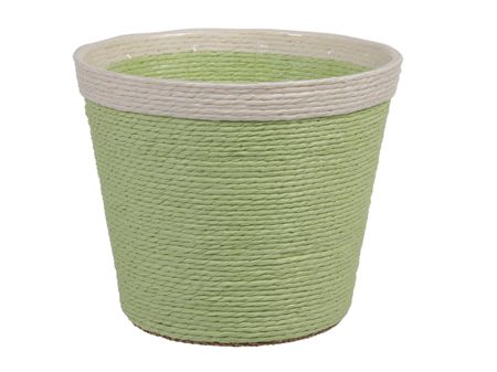 Paper Flowerpot Green 15.5cm (pack of 2)