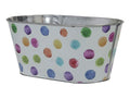 Metal Bucket Multi Dots 25.5cm (pack of 2)