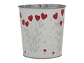 Metal Bucket Hearts Red 13cm (pack of 3)