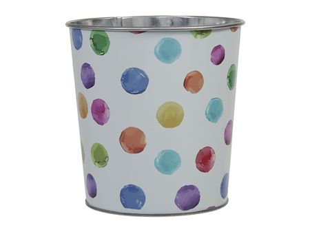 Metal Bucket Multi Dots 13cm (Pack of 3)