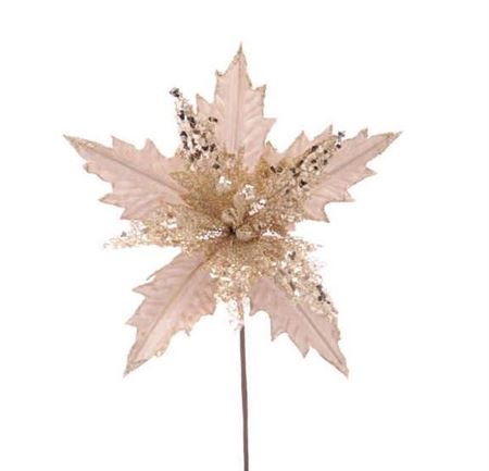 Poinsettia Champagne Sequins 55cm