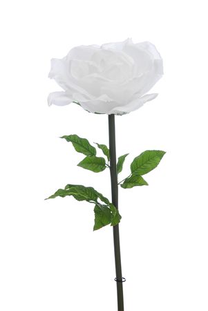 Artificial Giant Rose Frosted White 116cm