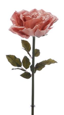 Artificial Giant Rose Velvet Pale Pink 116cm