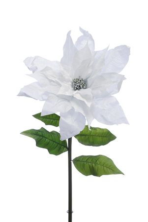 Giant Poinsettia Silver Velvet 135cm