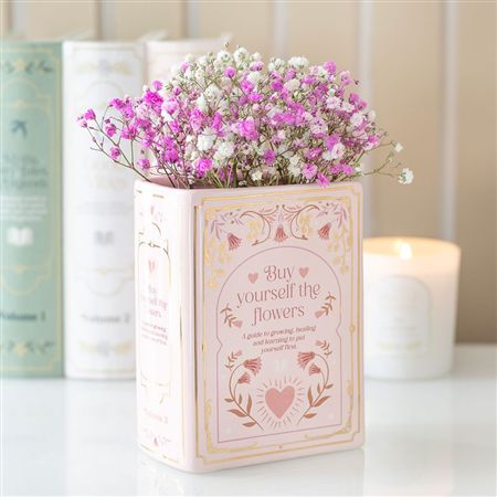Ceramic Book Vase Pink 15x11x6cm