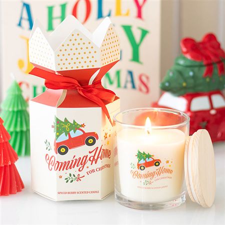 Candle Gift Coming Home Berry 8x8cm