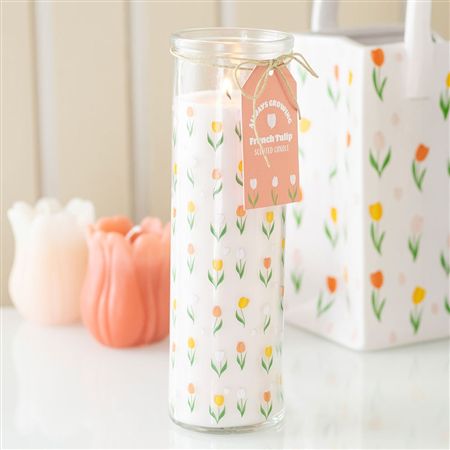 Candle Tulip Tube Tulip Scented 20x6cm (pack of 2)