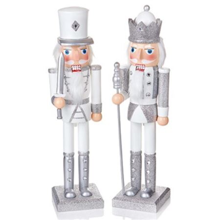 Nutcracker White Silver 38cm