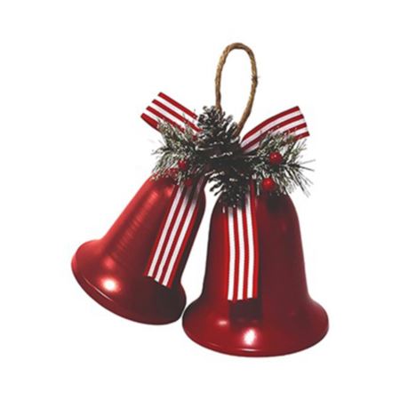 Metal Double Red Bells 19.5cm