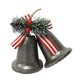 Metal Double Silver Bells 22.5cm