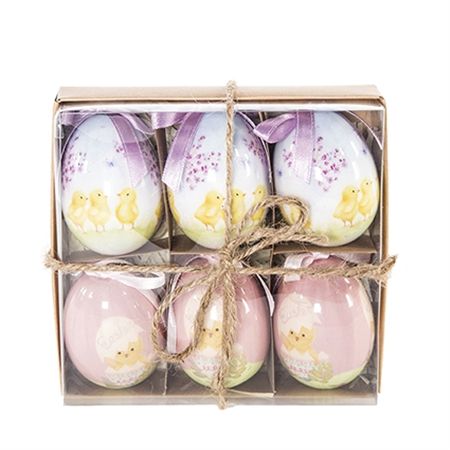 Hanging Easter Eggs With Chicks 6cm X6 (PACK OF 2)